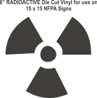 Die Cut 6in Vinyl Symbol RADIOACTIVE for NFPA (National Fire Prevention Association) for 15x15 Signs